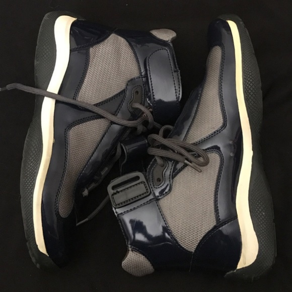 high top patent leather pradas